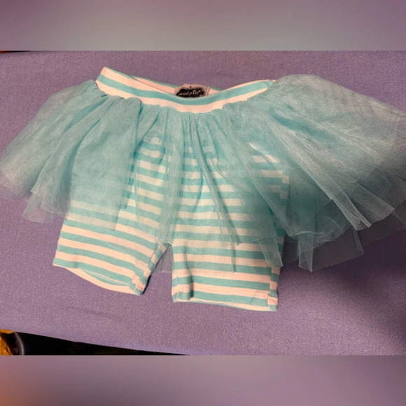 Mud Pie Aqua Striped Tutu Skirt - Picture 1 of 4